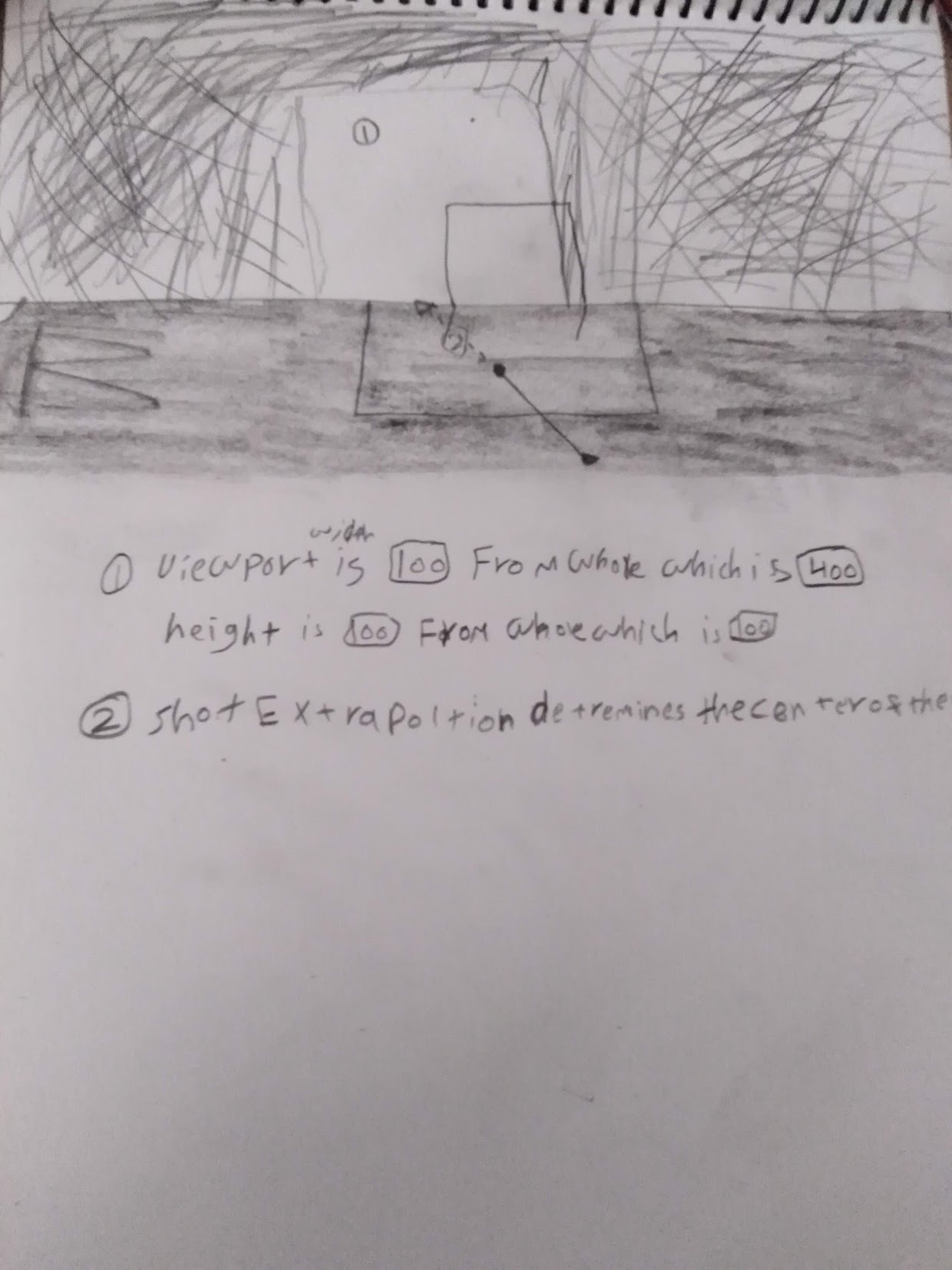 Hand-drawn viewport calculations for FreezeFrame tool